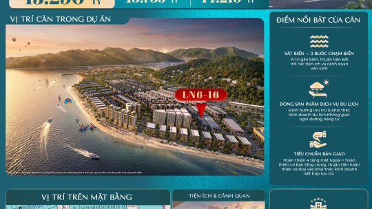 Vinhomes Pearl Bay Phú Quý Nha Trang/ LN6-16/ Phân khu Lam Ngọc/ Dịch vụ du lịch/ 255.2 m²/ 33 Triệu