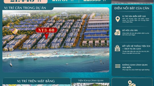 Vinhomes Pearl Bay Phú Quý Nha Trang/ NT3-68/ Phân khu Ngọc Trai/ Thô nhà ở/ 272.6 m²/ 54 Triệu